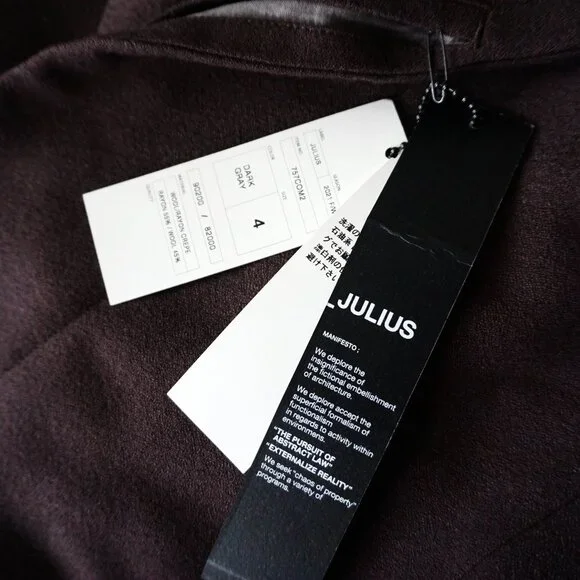 BNWT AW21 JULIUS "RESILIENCE" HIGN NECK COAT 4 - Picture 8 of 11